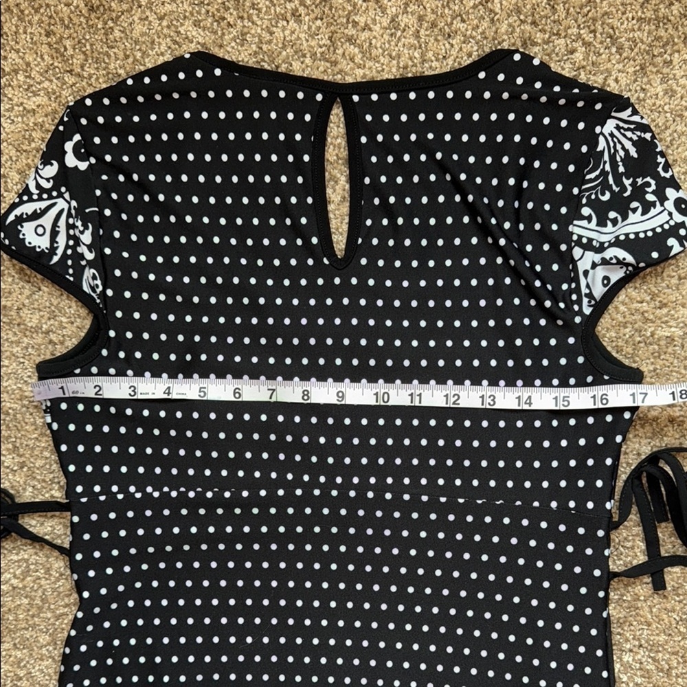Reitmans Dress Black and White Sheath Sweetheart Neckline Women's Size M - Picture 13 of 16
